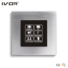 Networking Lighting Switch Touch Panel with Scene Control Aluminum Alloy Frame (HR1000-AL-S-CAN)
